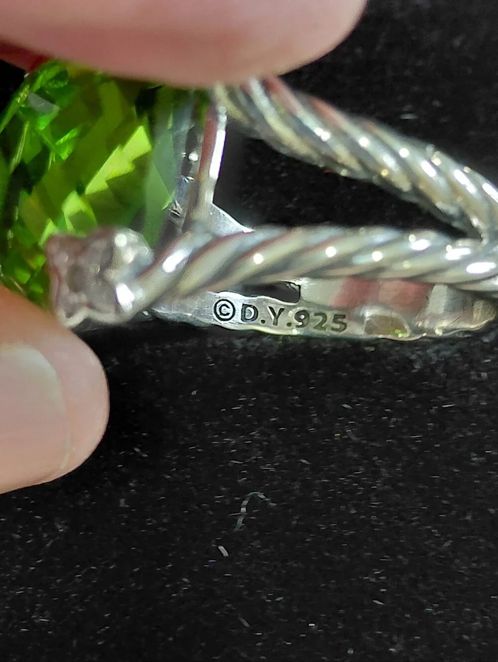 David Yurman Cushion Set Peridot Size 6